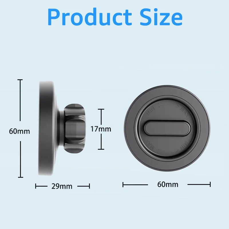 17mm 볼 헤드 마그네틱 차량용 휴대폰 거치대 액세서리 다각도 조절 마그네틱 휴대폰 홀더용 차량 마운트 베이스
