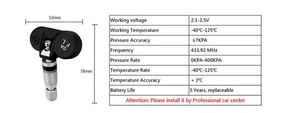 Pneus, Solar Power Display LCD, Pressão e Temperatura Auto Alarme