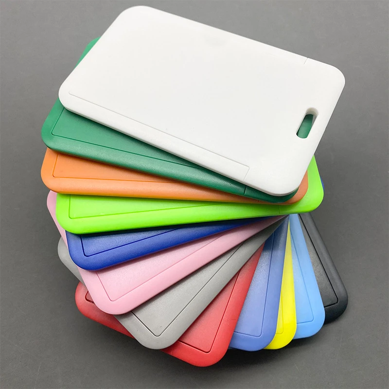 

1pc Unisex Solid Color Plastic Cards Holder Women Business Work Name ID Credit Card Holders Badge Cover School Office Supplies