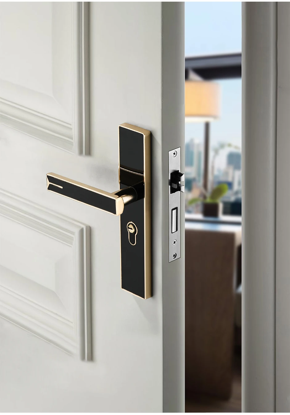 Description Picture 5 of itemSecurity Locks For Home Room Doors Safe House Set of Lock Retro Door Handle House Interior Door hHandle Bedroom Furniture Lock