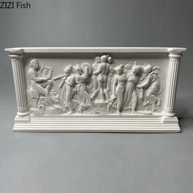 Dancing Muse Stereoscopic Printmaking Figures Relief Plaster Statue Desk Decoration Characters Sculpture Room Aesthetic Decor