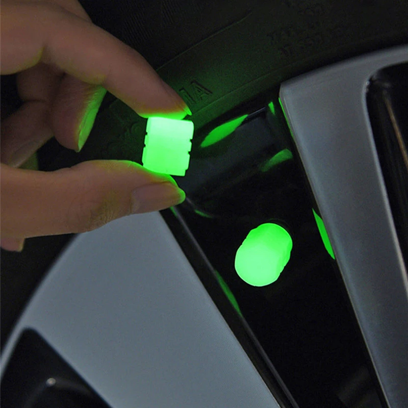 Luminous Tire Valve Cap Universal Car Wheel Hub Glowing Dust-proof Decorative Tyre Rim Stem Covers Applicable Motorcycle Bike