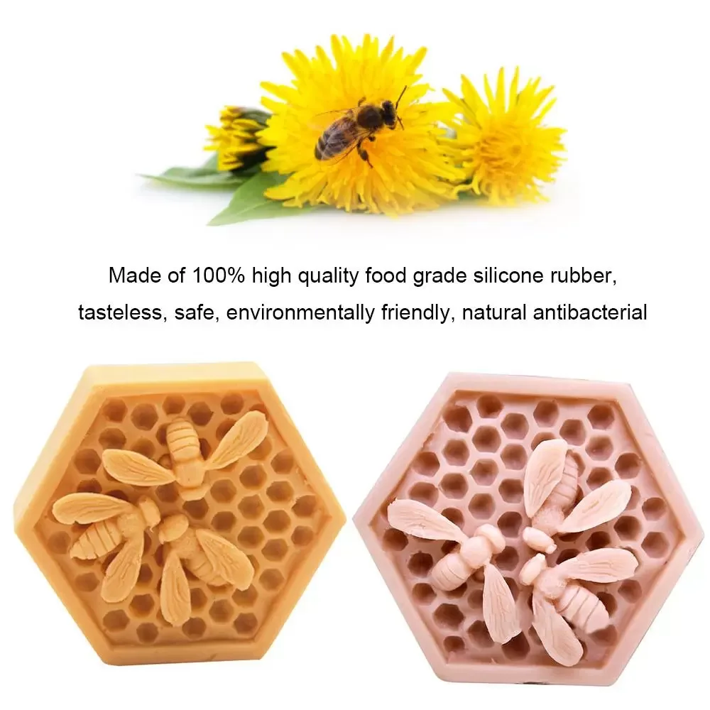 Sakolla Stampi In Silicone Per Sapone E Cioccolato, 6 Cavità A Forma Di Favo D'Ape, Alimentare - 4