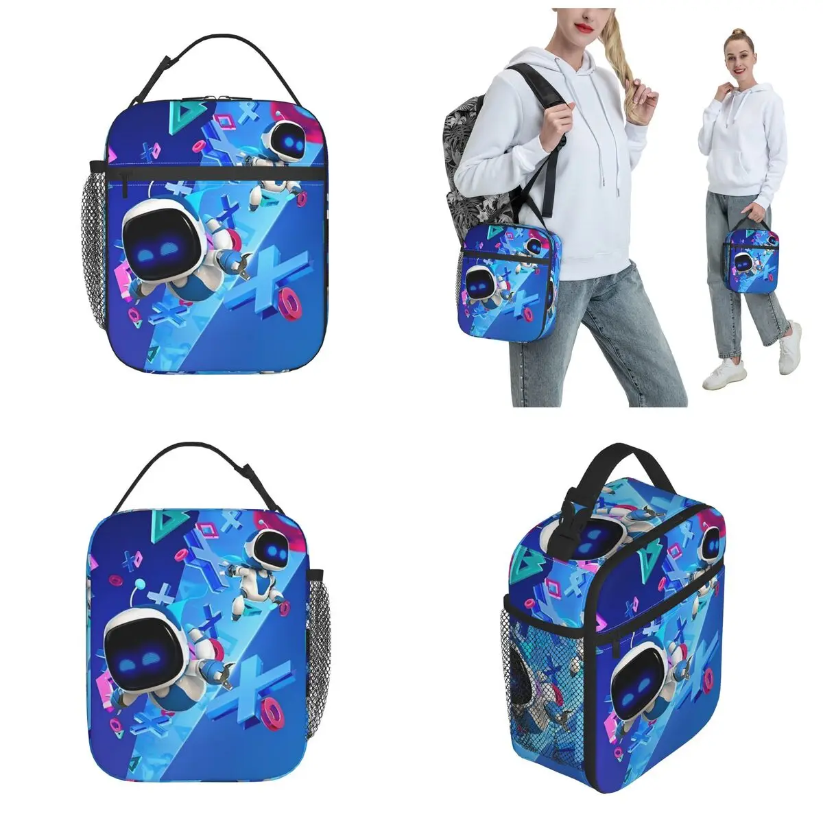 Astro Bot Insulated Lunch Bags Food Container Portable Cooler Thermal Lunch Boxes For Travel 4