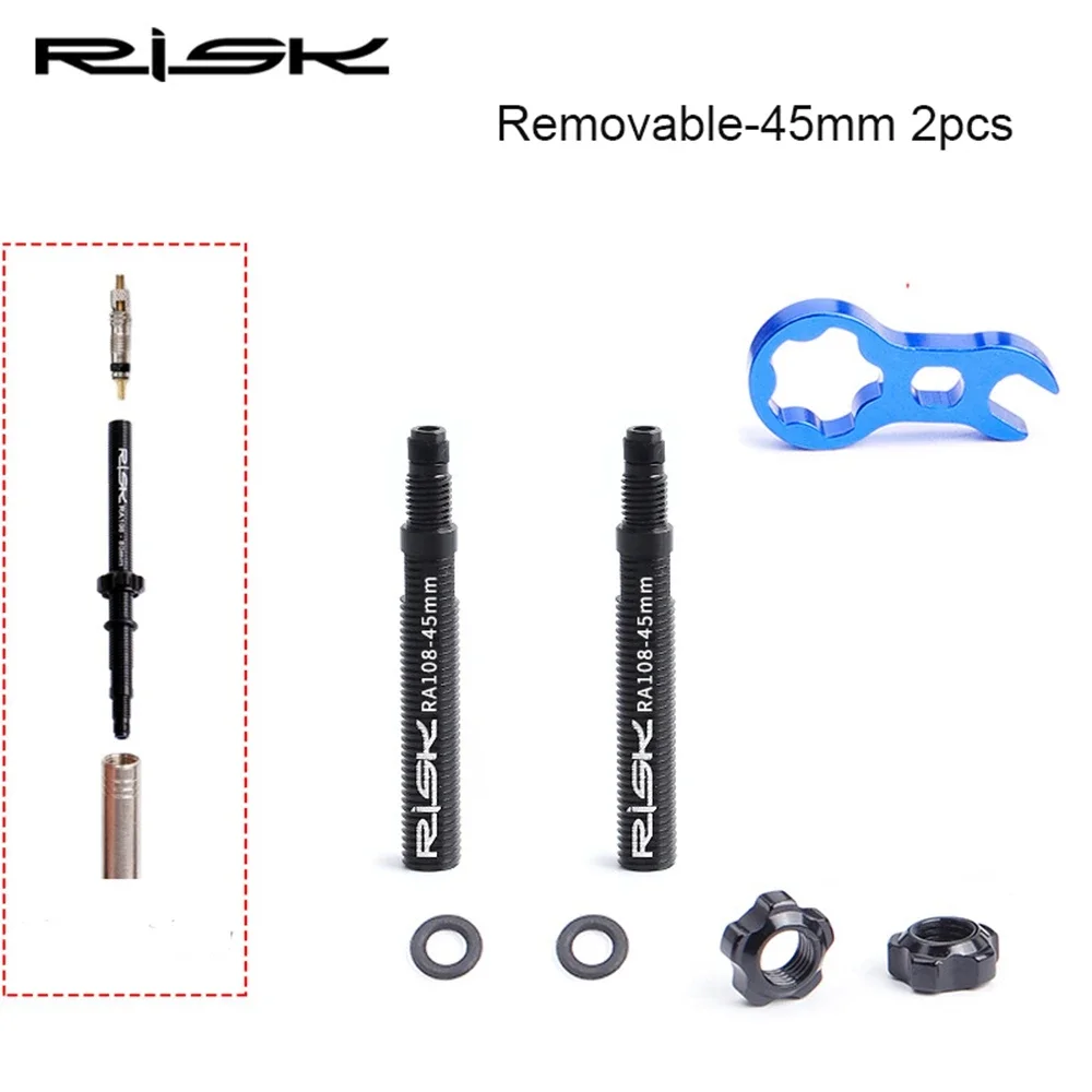 Aluminum Presta Valve Extender with Core Wrench
