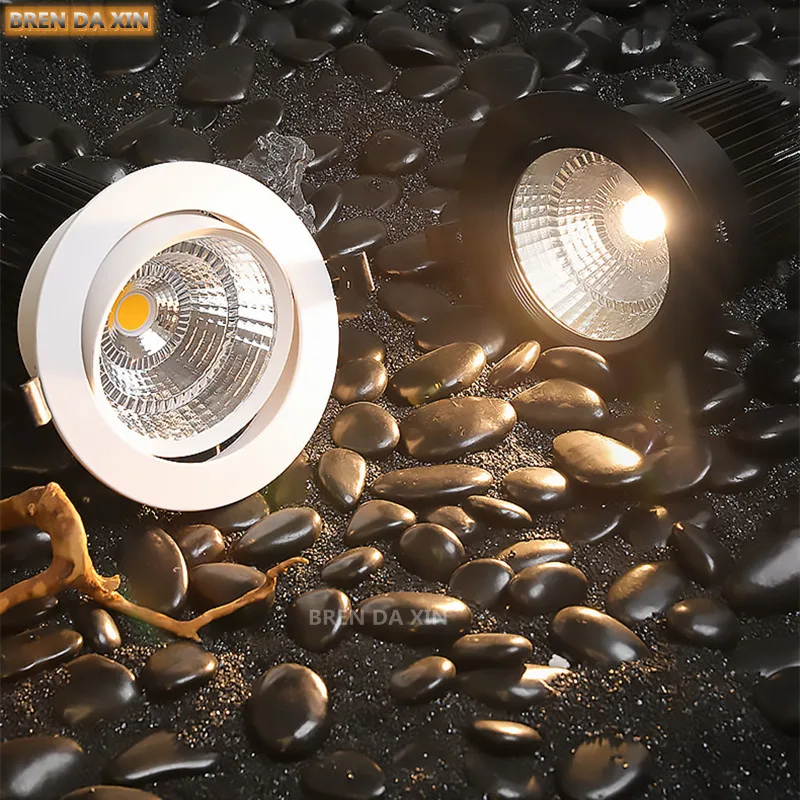 Led Downlight Recessed Ceiling Spotlight Recessed Dimmable LED downlight Angle Adjustable COB Ceiling Light Spot Light 7W9W12W15W18W Rotating AC85-260V Indoor Bulb