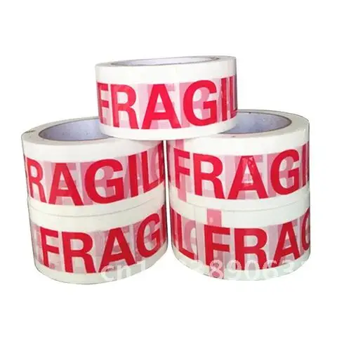 

Safety Adhesive Warning Tapes DIY Sticker for Goods Packing Accessories 1 Roll 66 Meters Fragile Red