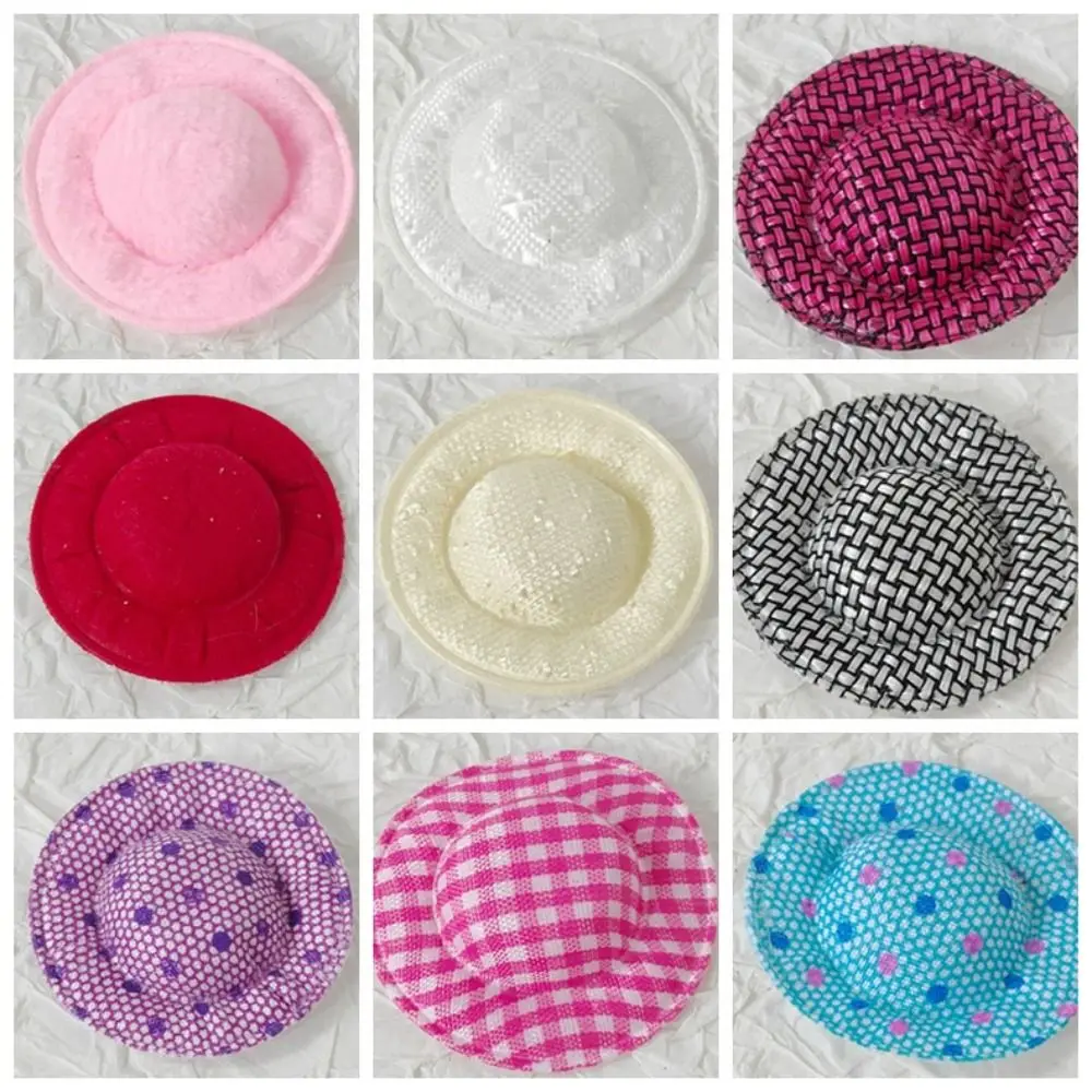 10PCS Cotton Mixed Styles Small Cap Hand Weaved Mixed Color Doll House Ornament Colorful DIY Crafts Mini Cotton Doll Hat