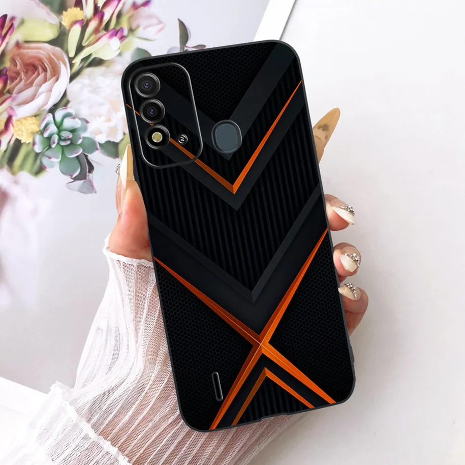 Elegant Flower & Butterfly Soft Black Silicone Phone Case