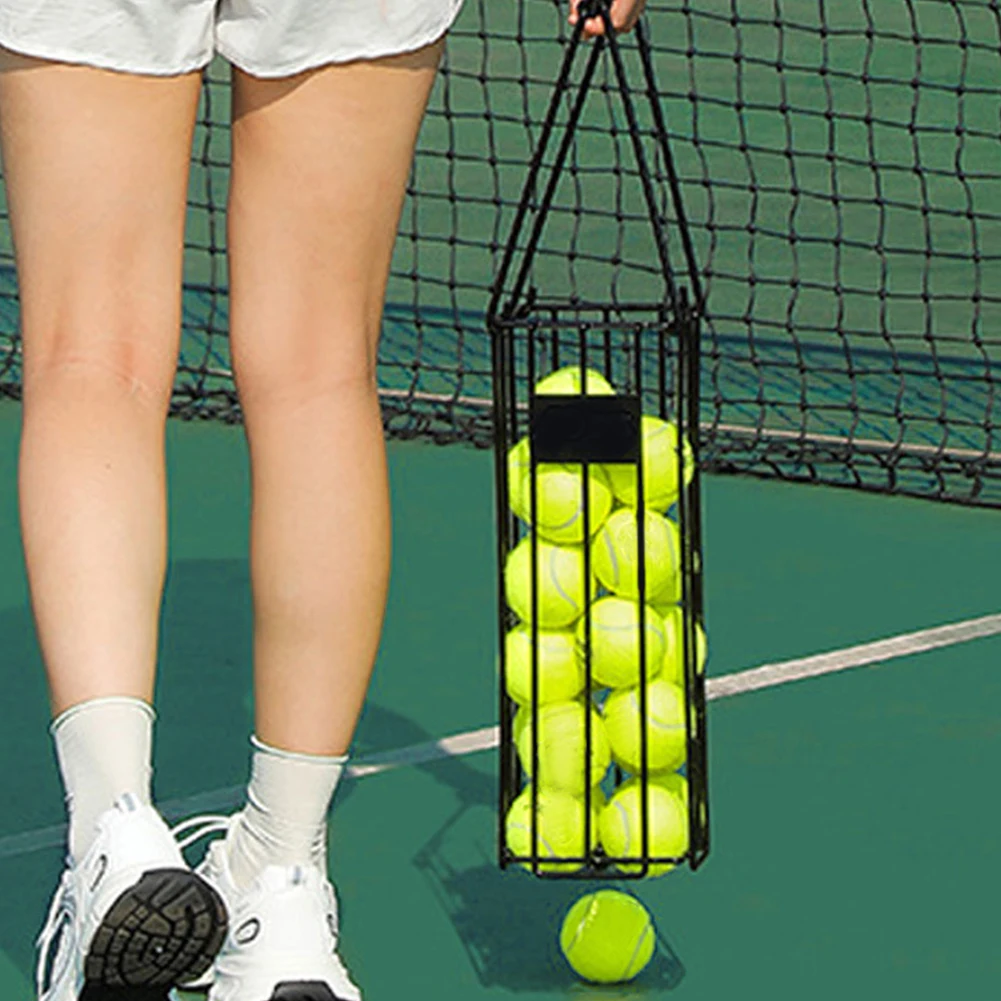 Tennis Ball Hopper Tennis Ball Carrier Holder 25 Tennis Balls/15 Pickleball Capacity Stainless Steel for Picking Storage Ball