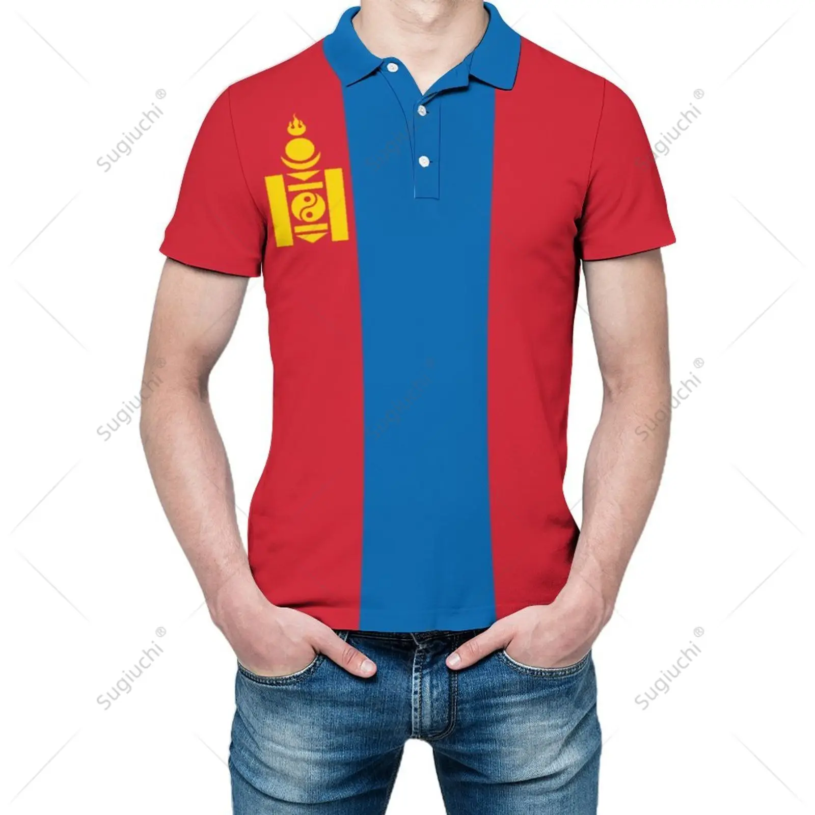 Polo Unisex Bandiera Mongolia Stampa 3D Uomo Polo Abbigliamento Moda Tute Maniche Corte