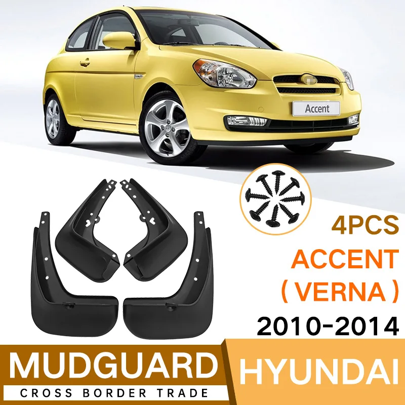 

For Hyundai ACCENT verna 2010-2014 Car Molded Mud Flaps Splash Guards Mudguards Front Rear Styling Front Rear Car Accessories