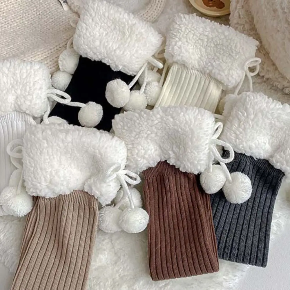 Harajuku Long Tube Sock Lamb Wool Stocking Autumn&Winter Korean Style Hosiery Cotton Cloth Accessories Bow Socks Girls