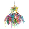 5 Piece Bird Shredding Toys Wooden Blocks Colorful Parrot Chewing Foraging Hanging Toy for Parakeets Love Birds Budgies 4