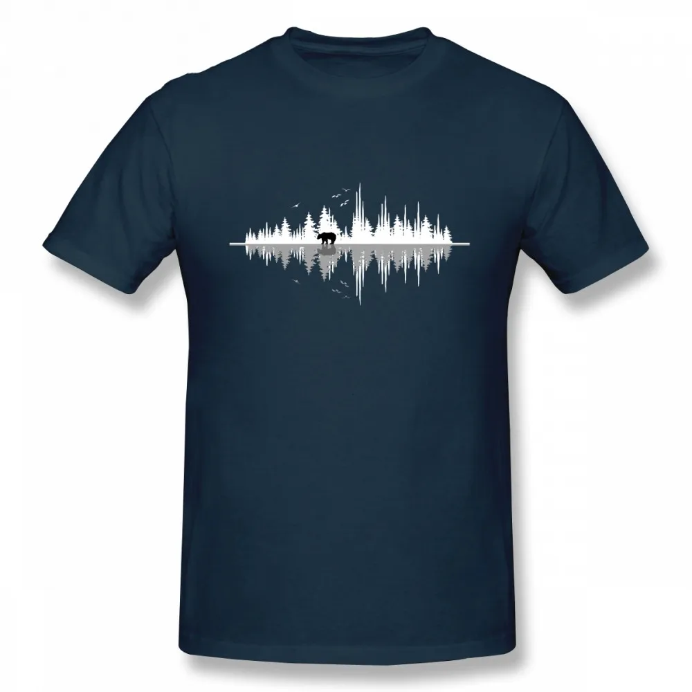 Männer Tragen Die Klang Der Natur T-Shirts Musik Sound Welle Tees Crewneck Neuheit Gedruckt Herren Reine Baumwolle T Shirts kurzen Ärmeln – Detail 3