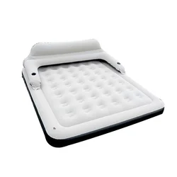Colchón inflable para engrosar, Sábana de cama de aire flocado, doble, plegable, mueble de dormitorio con respaldo móvil