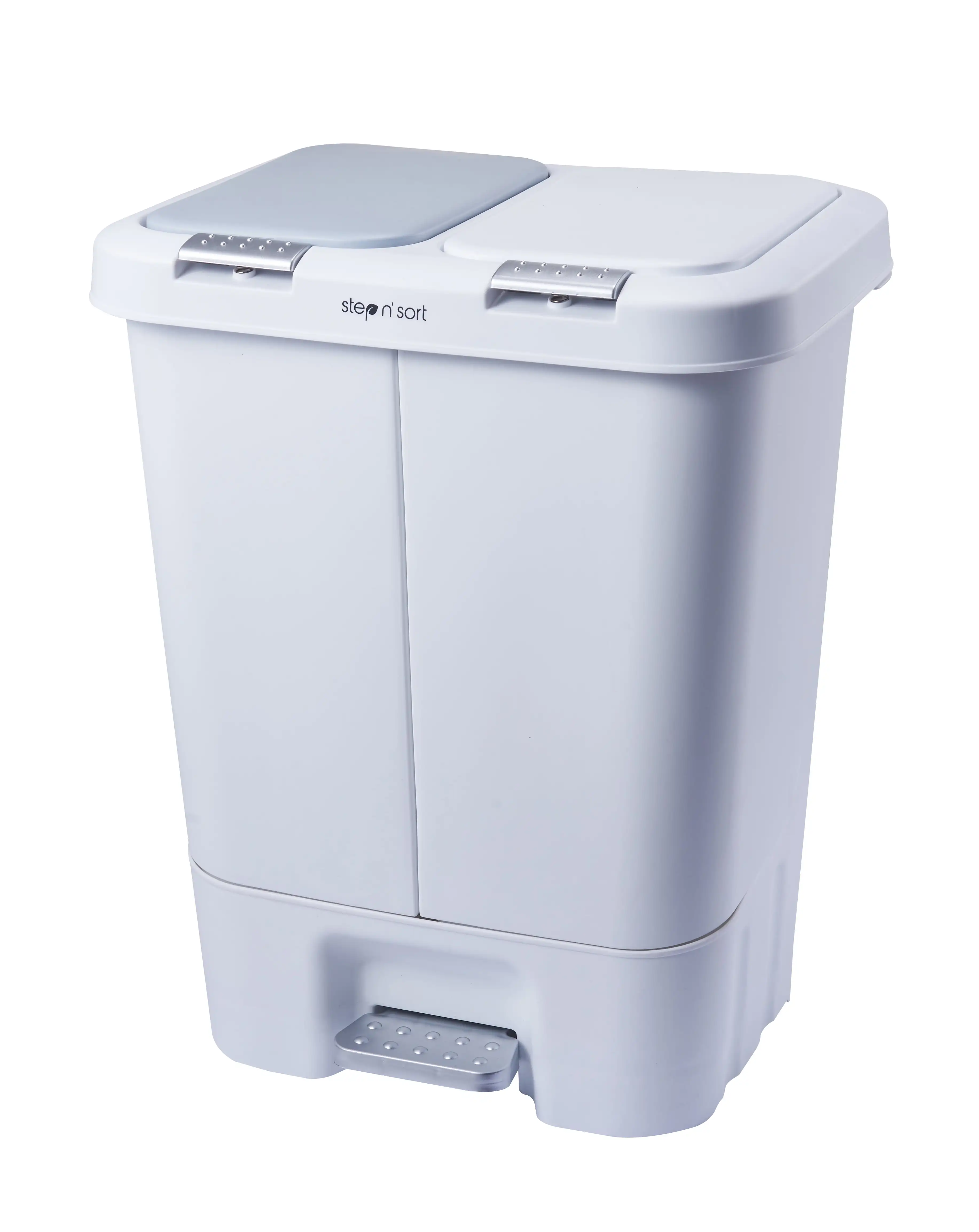 

11 gal 2 Compartment Trash & Recycling Bin Kitchen Garbage Can White