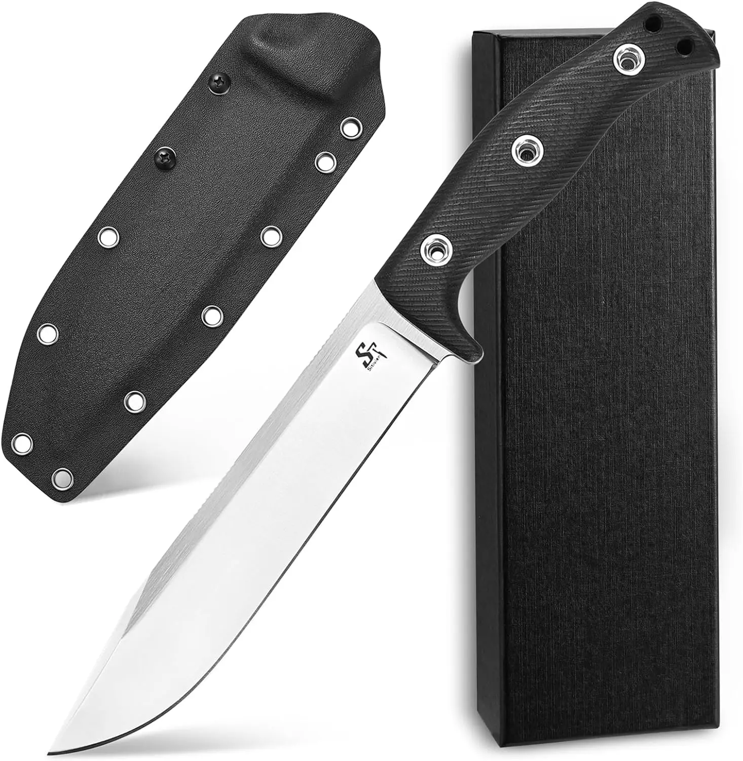 Sitivien ST12 Fixed Straight Knife DC53 Brushed Steel Blade G10 Handle Full Tang EDC Blade  Knife for Outdoors Camping Hunting 2
