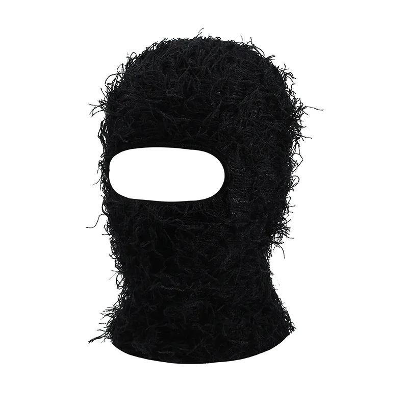 Balaclava Distressed Knitted Full Face Ski Mask for Men Women Beanies Hats Skullies Camouflage Winter Warm Bonnet Windproof Hats 5