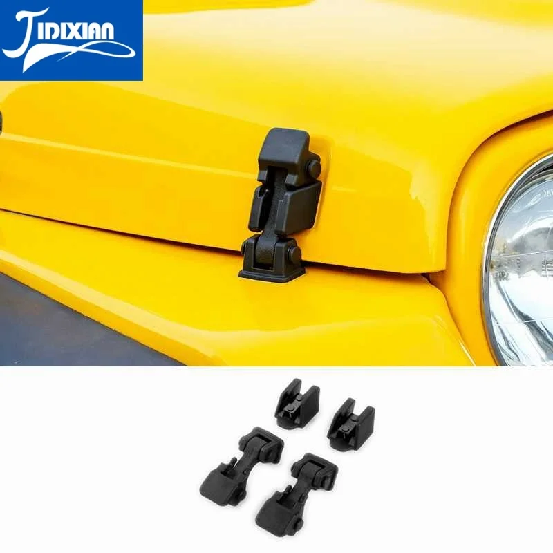 JIDIXIAN A Pair Black Car Engine Lock Hood Latch Catch Cover for Jeep  Wrangler TJ 1997 2006 ABS Car Exterior Accessories|style lock|jeep wrangler  hood lockwrangler hood lock - AliExpress