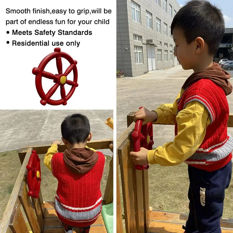 Children Playground Accessories Pirate Ships Wheel Plastic Ship Steering Wheel Control Helm Amusement Park Outdoor Kids Fun kids pirate ship wheel