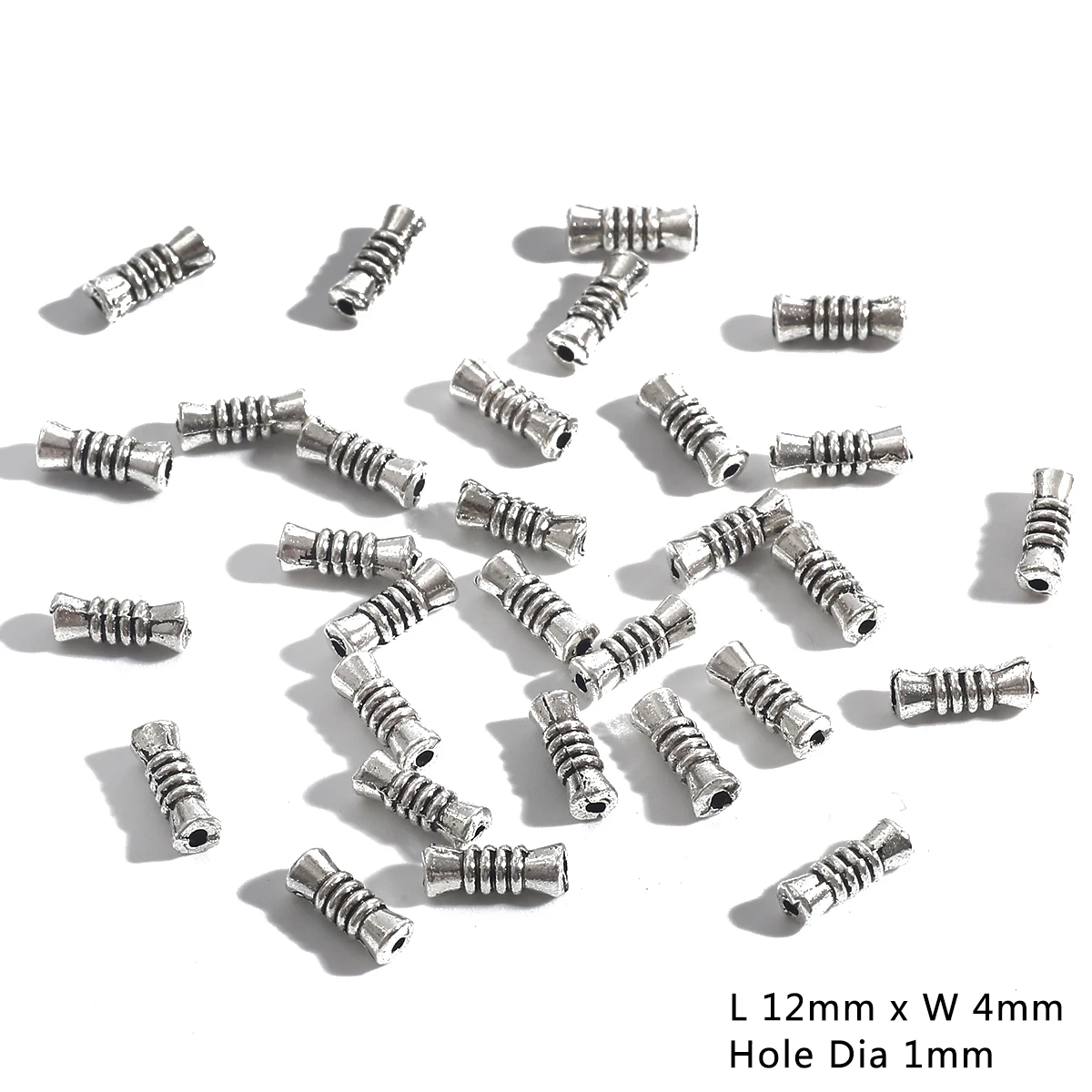 Set of 50/100 Vintage Silver-Tone Alloy Beads and Charms