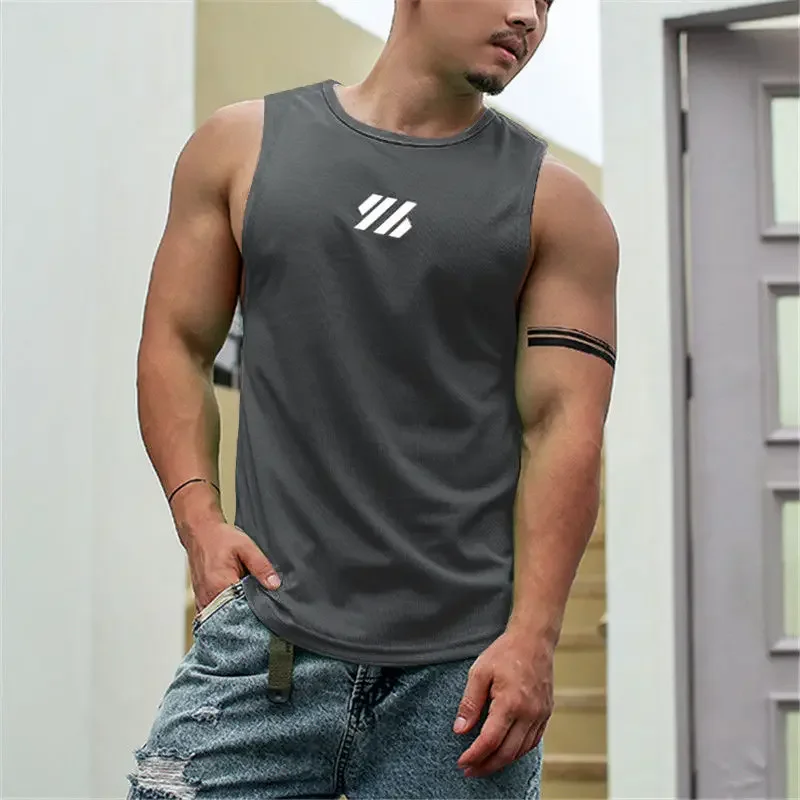 Running Vests Men's Summer Mesh Sleeveless Gym Running Equipment Training Muscle Sports T-shirt