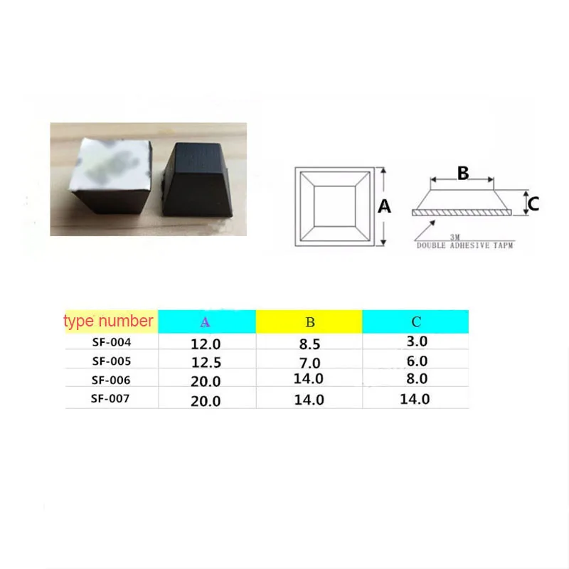 Rubber Feet Self Stick Bumper Pads Adhesive Tall Square/Round Bumpers Shock Absorber For Electronics Laptop Appliances Furniture table foot pad table leg tips floor protector caps