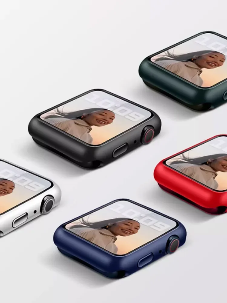 Vetro Temperato + Cover Per Apple Watch Case Accessori 45Mm 41Mm 44Mm 40Mm 42Mm Proteggi Schermo Apple Watch Serie 9 4 5 6 Se 7 8