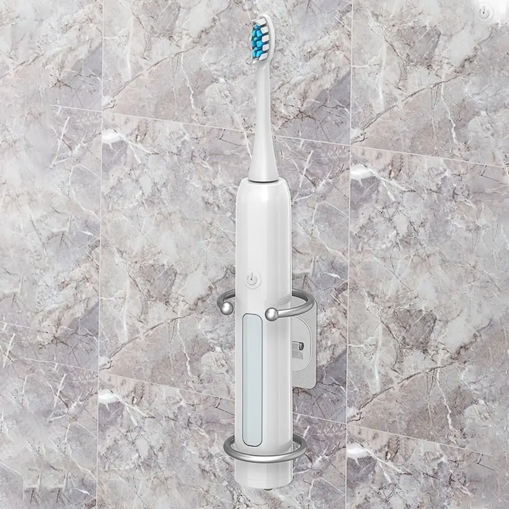 Wall Mounted Electric Toothbrush Holder No Punching Space Saving Toothbrush Rack Self-adhesive Storage Base