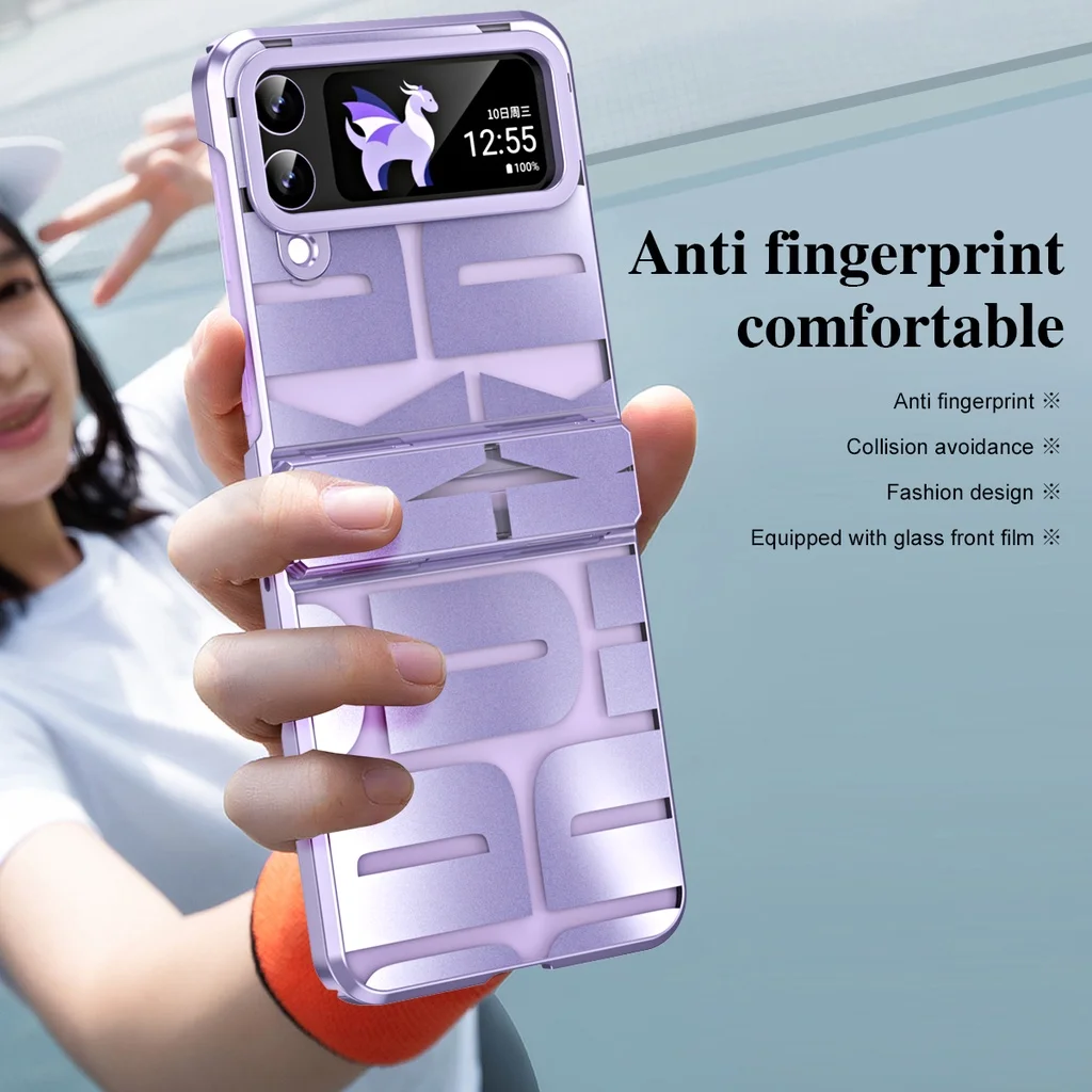 

For Samsung Z Flip4 Z Flip 4 Luxury Letter Case for Samsung Z Flip 3 Z Flip3 Full Coverage Hinge Hard PC Case