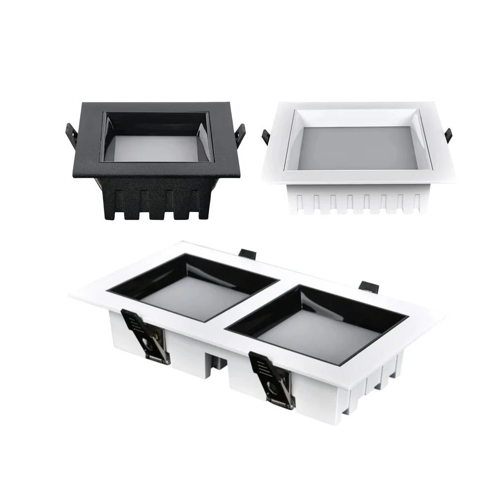 Square Anti-glare Recessed LED Downlight Lamp 9W 12W 15W 18W 24W 36W Dimmable Ceiling Spot Panel Bulbs Home Store Lighting