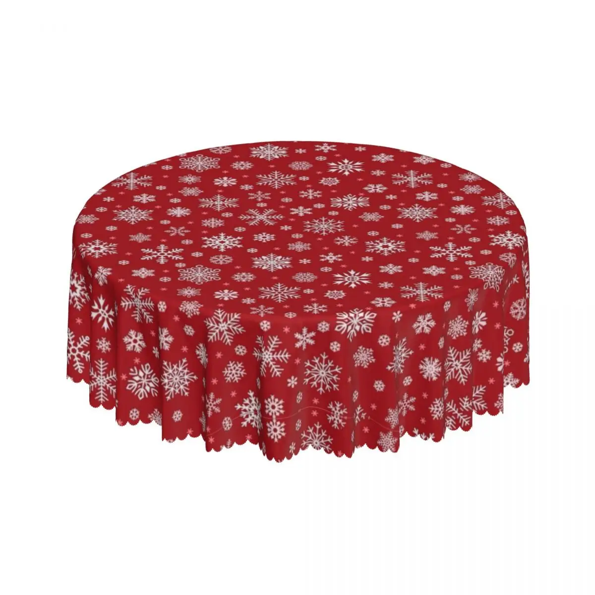 Merry Christmas Snowflake Round 60 Inch Tablecloths for Kitchen Table, table cover,tablecloth protector