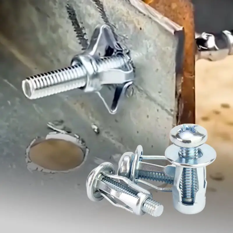 

20-50pcs M4 Expansion Screw Petal Nuts Rivet Lock Jack Nut Bolt Hollow Wall Iron Rivet Riveter Fixed for Plastic Wood Steel Zinc