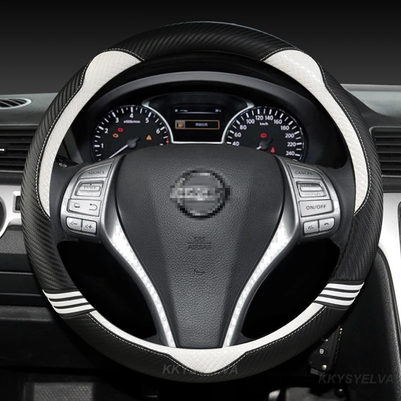 

Кожа Чехол рулевого колеса автомобиля 38cm15 "для Nissan Qashqai X Trail 350z Altima Juke Lannia Nv200 Pathfinder Rogue Sentra Серена