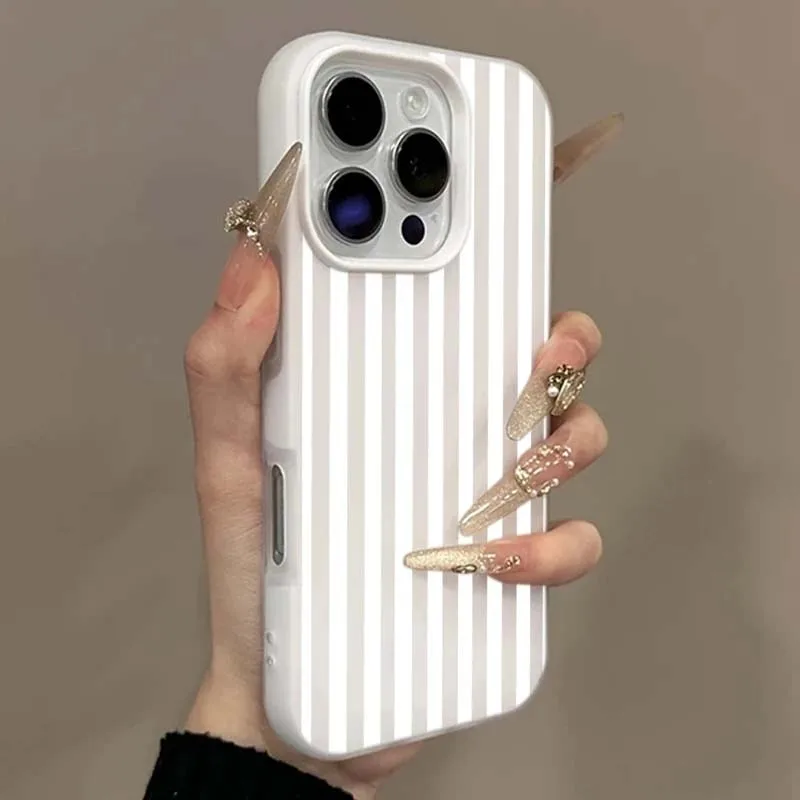 Stylish Blue and White Striped Silicone Fashion Phone Case