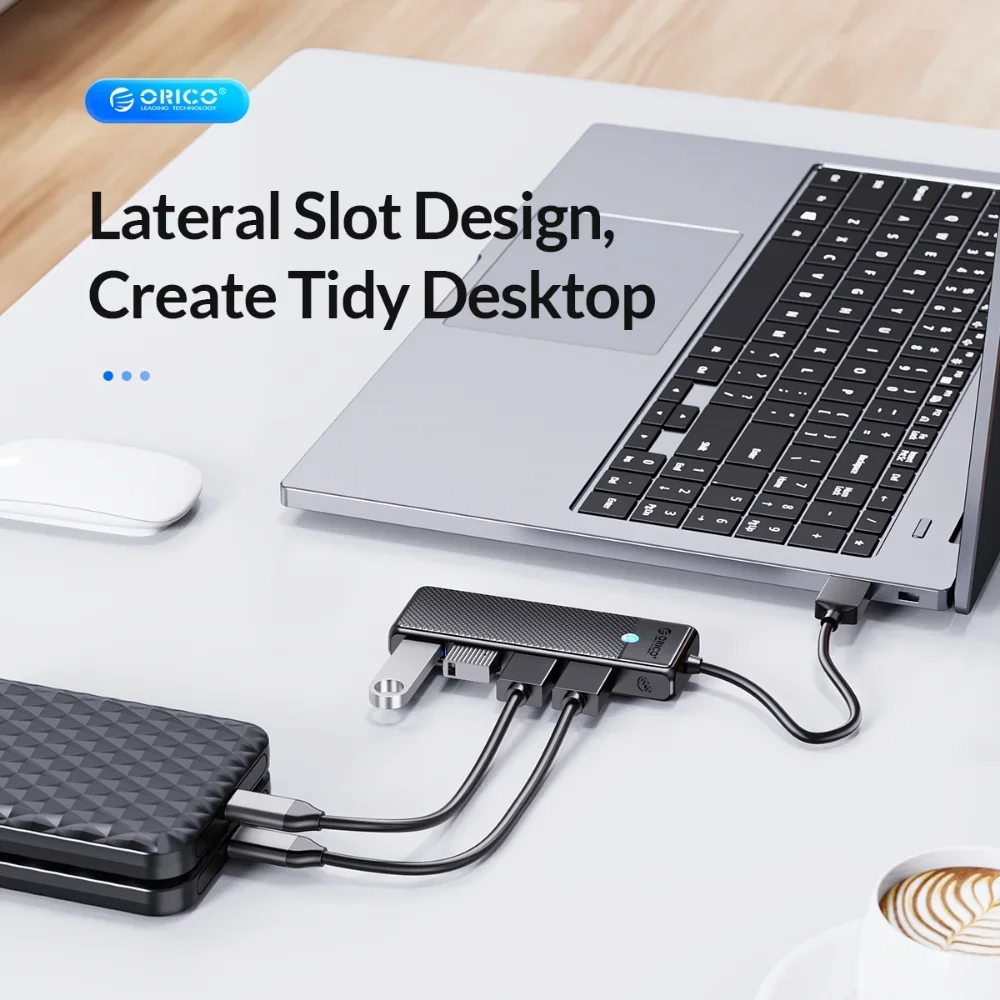 Orico-usb Hub 3.0 tipo c Divisor de Portas Doca de Expansão Ultra Fino Adaptador Otg Acessórios de Computador - Imagem 3