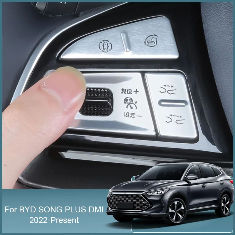

Car Interior Sticker For BYD SONG PLUS DMI 2022-2025 Gear Panel Steering Wheel Protective Sequins Internal Auto Accessories
