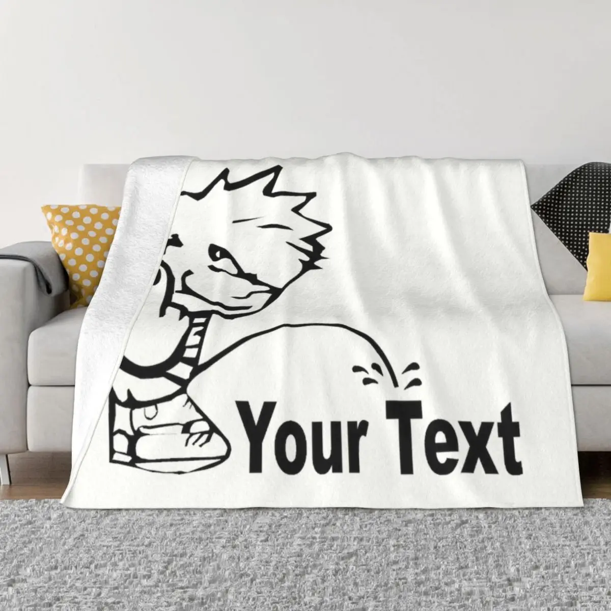 

Calvin Shoot Finger Pee On Your Text Designs Soft Micro Fleece Blanket Cute Warm Great Gift Multi Styles