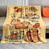 Cute Cartoon Cabypara Print Blanket Warm Soft and Comfortable Home Travel Blanket Sofa Bedding Camping Cars Blankets for Gifts 4