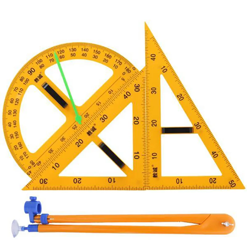 Multi-function Teaching Ruler Set Triangle Compass Protractor Measuring Ruler Called Teaching Ruler multifunctional rotatingdrawing ruler triangle plate protractor geometric function set ruler student exam parallel ellipse ruler