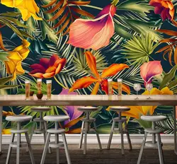 American style garden flowers 3d wallpaper bedroom sofa background homestay hotel European style flowers and birds mural