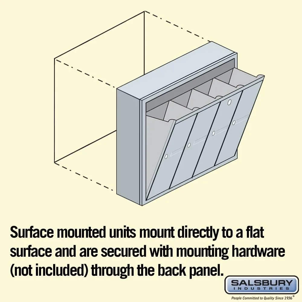 Aluminum 3504ASU Surface Mounted Vertical Mailbox 4 Doors USPS Access mailing box