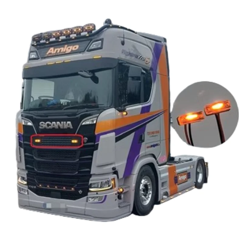 Tamiya Outline Marker Lamp Side Light Spotlight for Tamiya 1/14 RC Truck Scania 770s 56371 Actros Volvo Tractor Trailer Parts 2