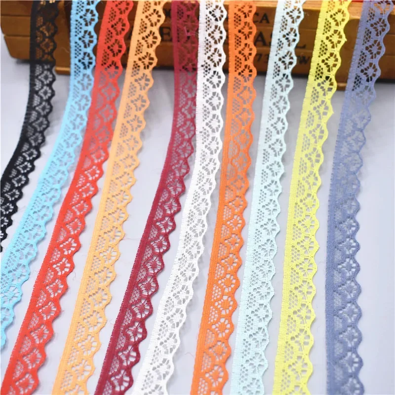 Lace Ribbon 10 yards Lace Ribbon Tape Width 14MM Trim Fabric DIY Embroidered For Sewing Wedding dress Decoration african lace fabric