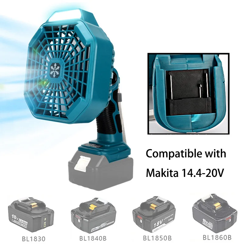 Multifunktionaler Lüfter für Makita 14,4-18 V Li-Ionen-Akku mit USB Tragbarer Camping-Outdoor-Lüfter Outdoor-Lüfter für Makita_voghion.com