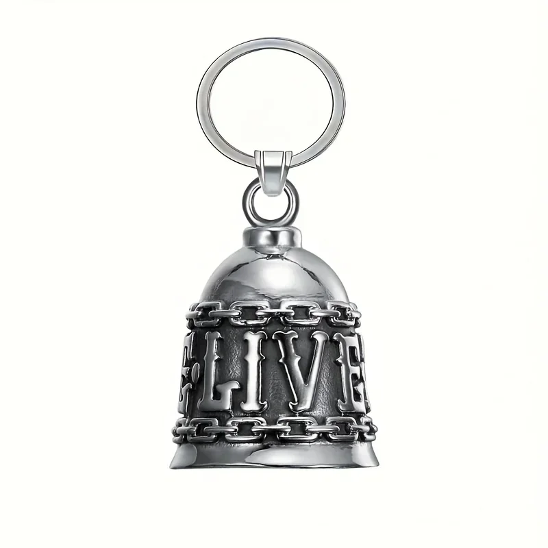 Lion King Pendant and Keychain with Uniquely Carved Bell - Retro Design