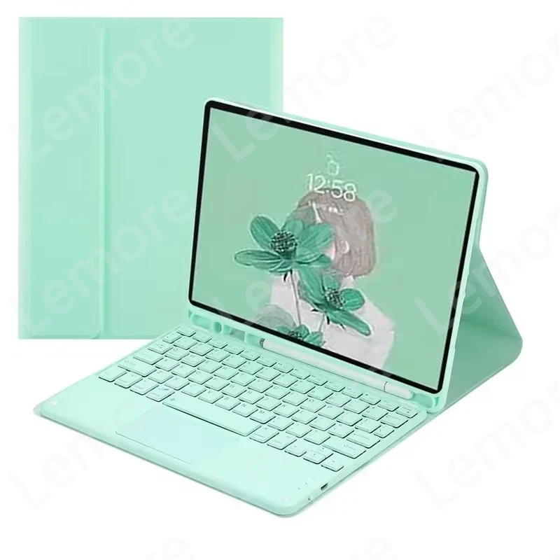 iPad 11 Keyboard Case with Touchpad and Pencil Slot - Protective Stand Cover