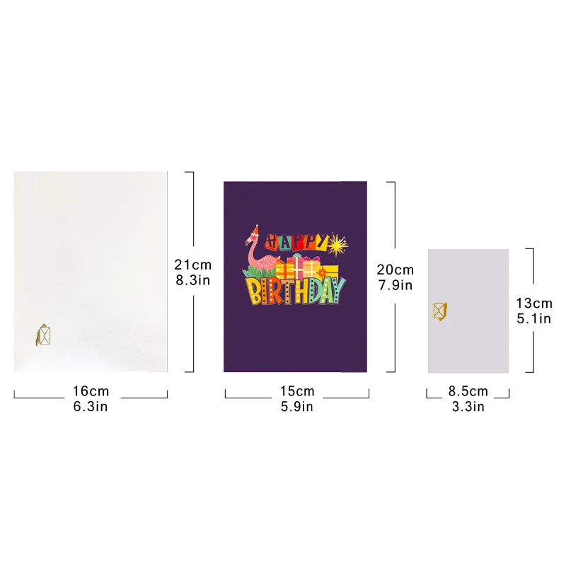 Birthday Card with Music & Light, Musical Birthday Pop Up Card, 3D Music Card