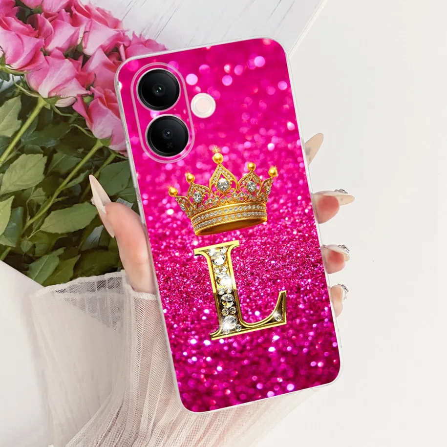 Cute Letters Crown Soft Slim Silicone Back Cover Case - Enhanced Protection with Stylish Design